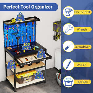 Pegboard Heavy Duty Garage Workbench