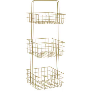 Kirby Three Tier Gold Finish Storage Caddy