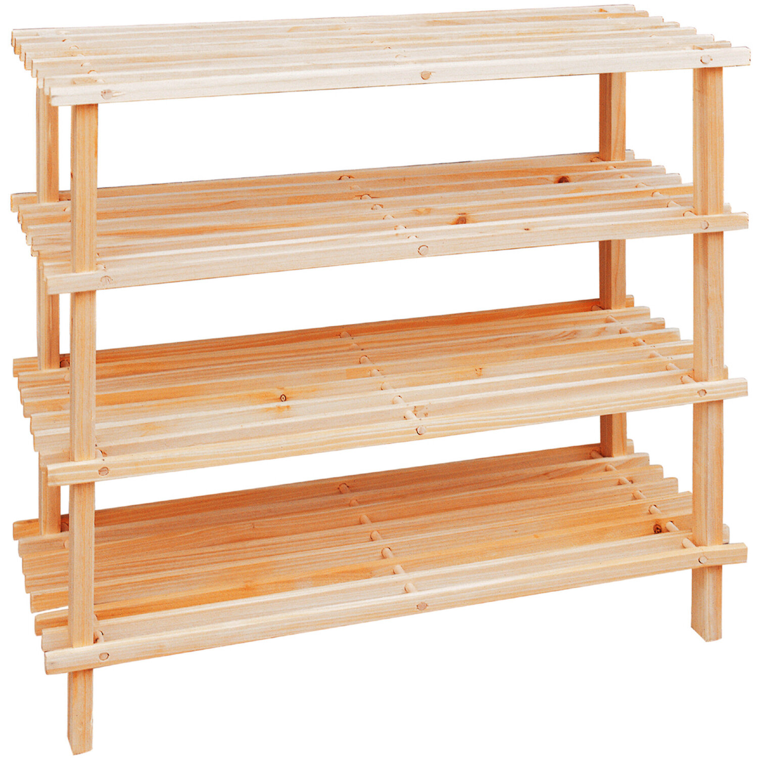 Maison By Premier Arla 4 Tier Wooden Shoe Rack - Natural