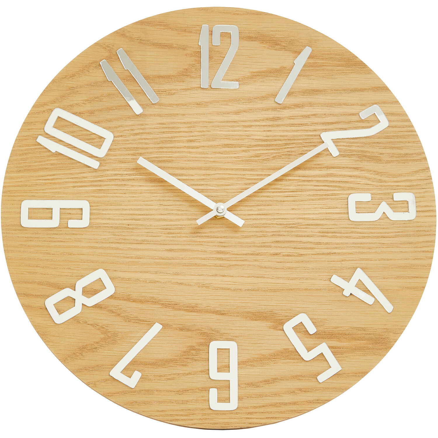 Interiors By Premier Vitus 40Cm Dia Natural Wood Effect Wall Clock - Natural