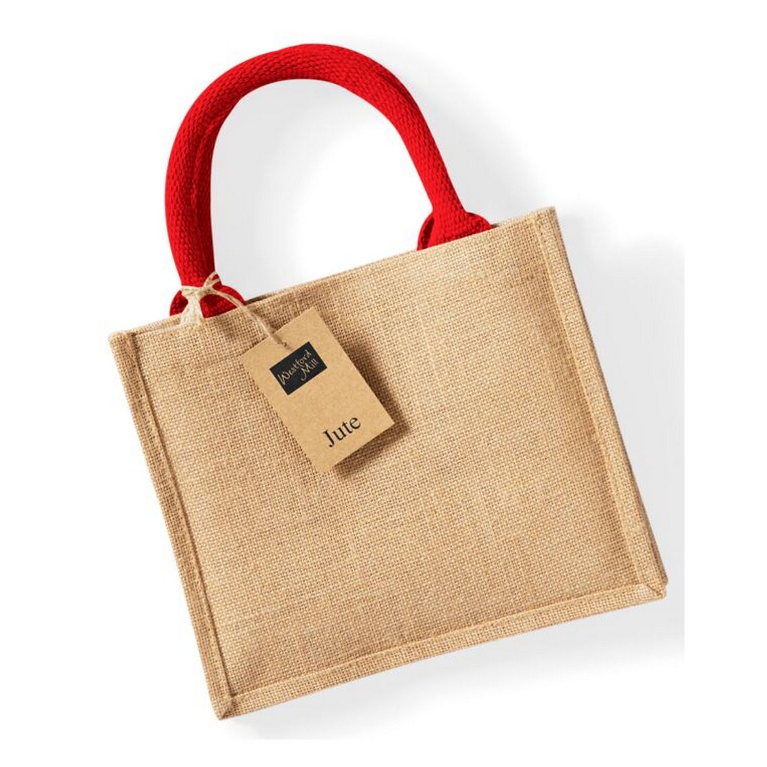 Westford Mill Jute Mini Gift Bag - Natural/Bright Red