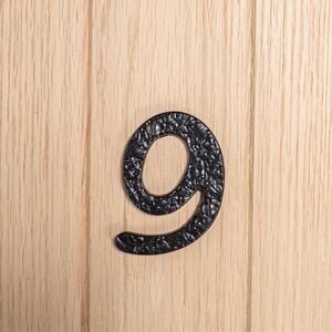 Rustic Iron Numeral - Number 9 - H75mm - Black - Pack of 2