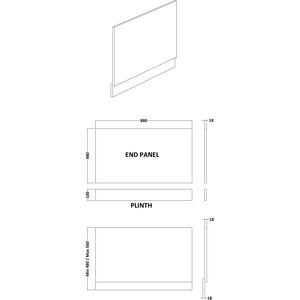 900mm End Bath Panel Matt Grey