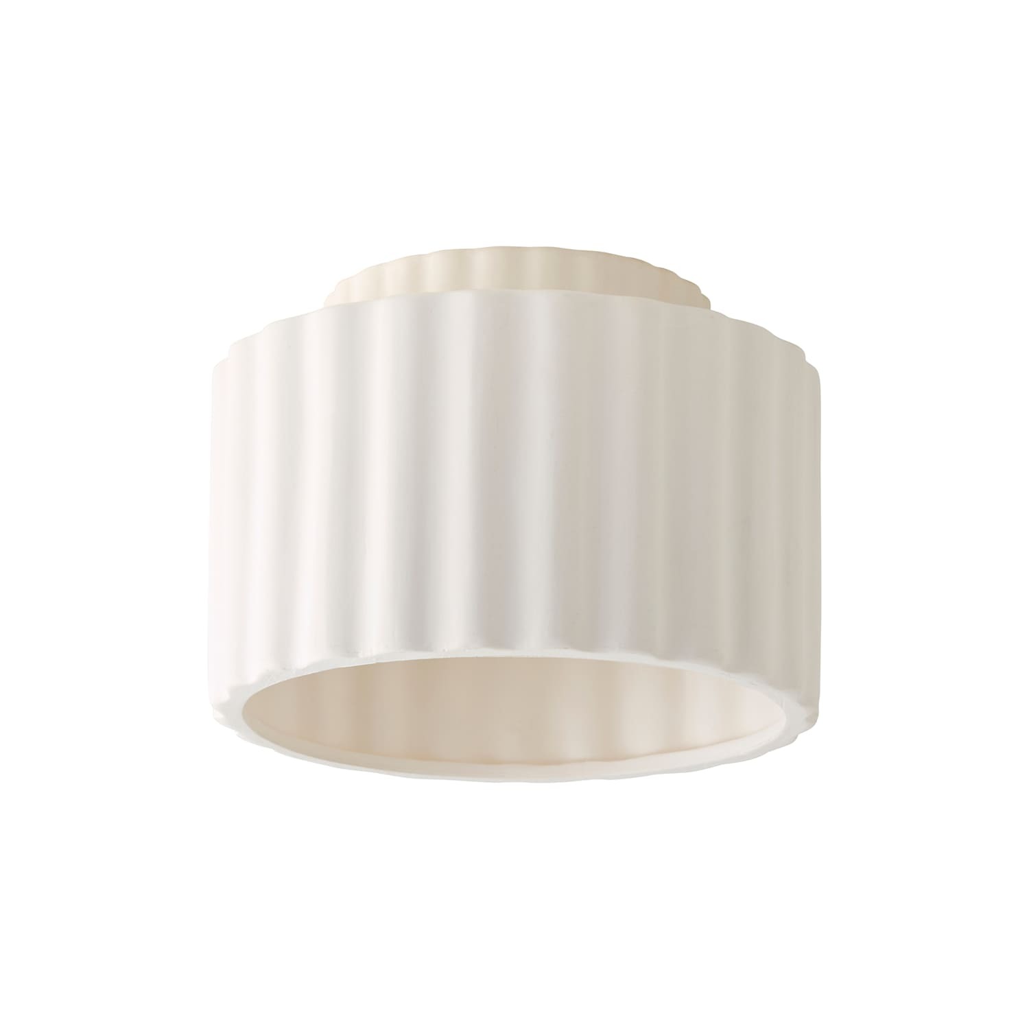 ValueLights - Pablo Flush Ceiling Light - Ribbed Ceramic Shade - Cream - 165 x 250 x 250cm - Image 3