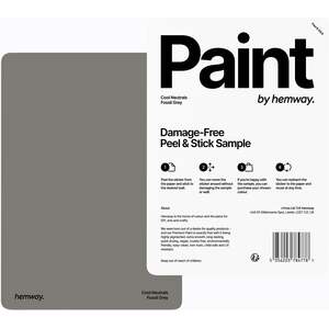 Hemway Chalk Based Furniture Paint A5 Sample, Fossil Grey, Peel & Stick