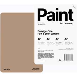 Hemway Chalk Based Furniture Paint A5 Sample, Light Clay Brown, Peel & Stick