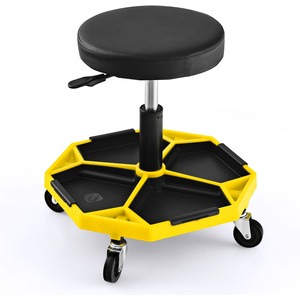 Padded Mechanic Stool w/ Storage Tray