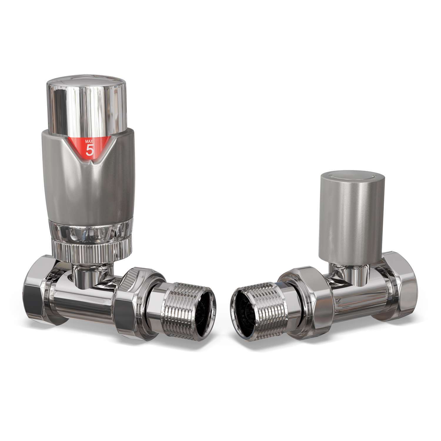 Uk Radiators Talus Flair - Chrome Thermostatic Radiator Valve & Lockshield Straight - Silver / 123Mm / 81Mm / Trv Valve Head, Lockshield And Fitting Instructions I - Image 2