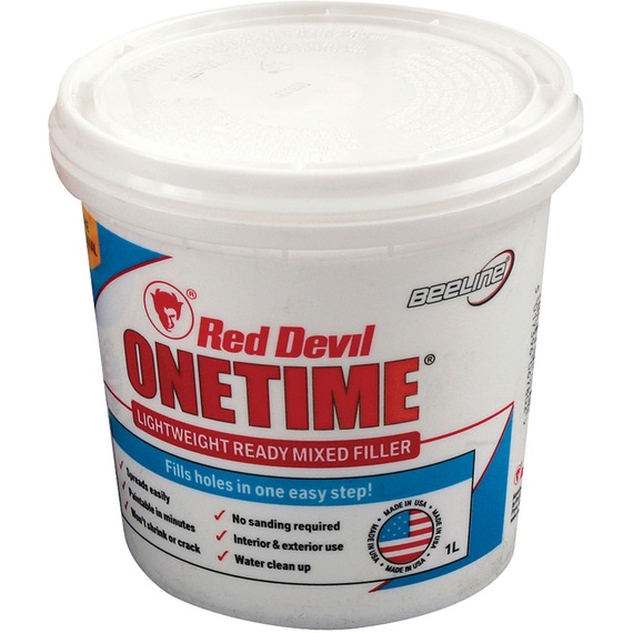 STANLEY® Red Devil Onetime® ready-mixed decorator's filler, 1 litre white tub