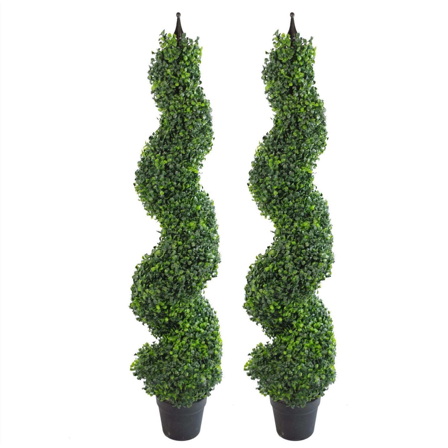 Pair of 120cm Artificial Trees with Lifelike Foliage - Green