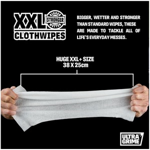30 UltraGrime XXL BBQ Cleaning Wet Wipes Dual Sided BBQ Grill Cleaner Wipes 38cm