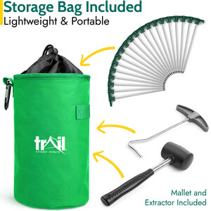 Trail Hard Ground Tent Pegs Kit - 20 Pegs