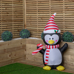 1.2m (4ft) Light up Christmas Inflatable Penguin Decoration with LEDs