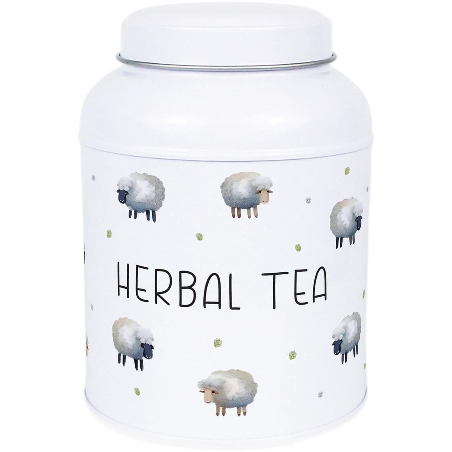 B&Q -  Spring Sheep Herbal Tea CanisterSmall Domed Lid Kitchen Storage Tin - Image 3