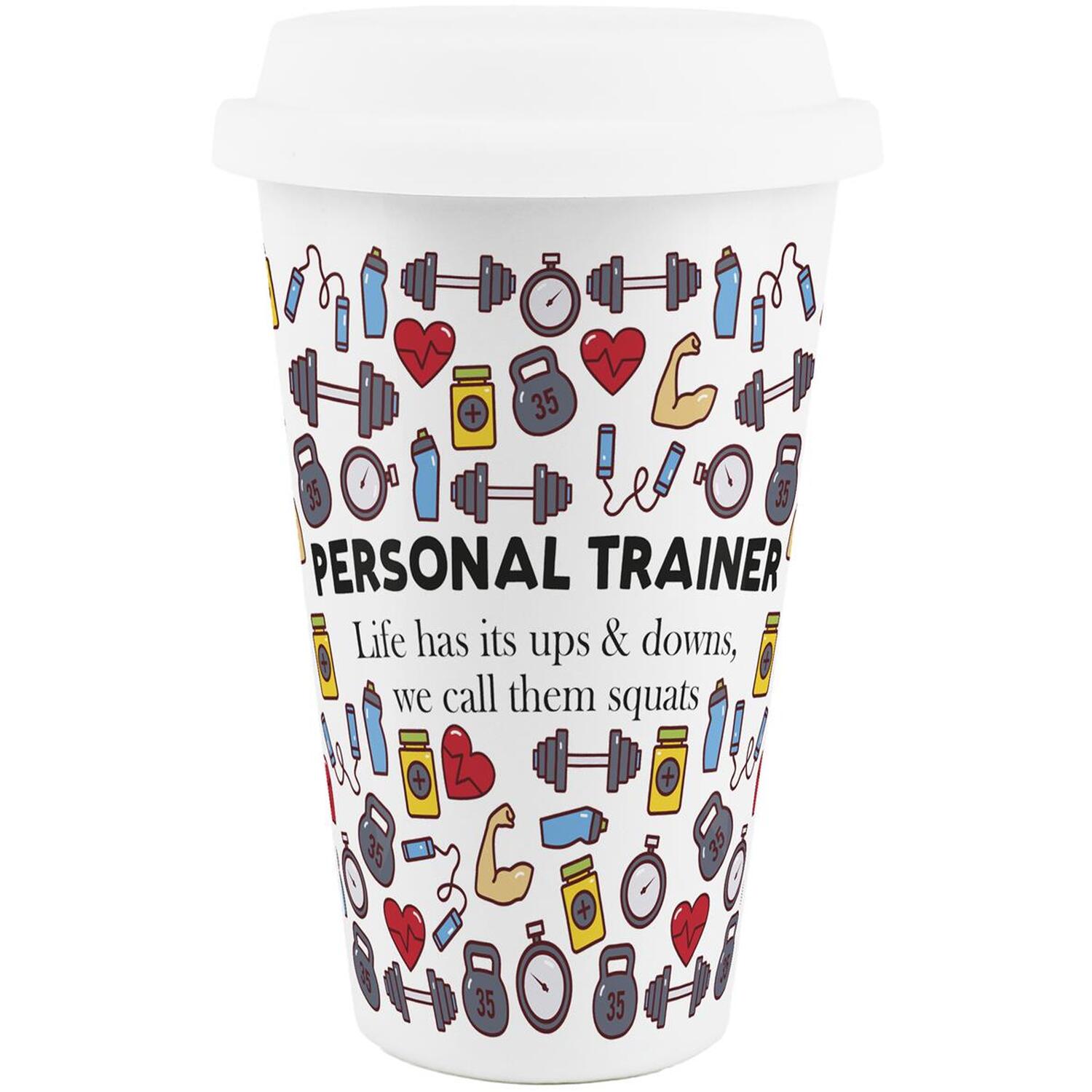 Image of Novelty Personal Trainer Ceramic Travel Mug&hellip;