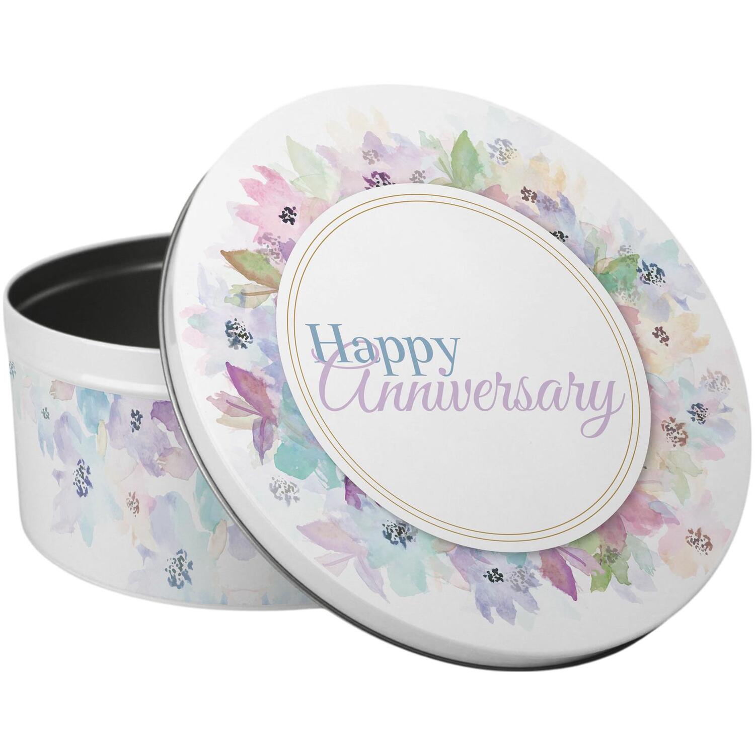 Image of Happy Anniversary Cake Tin - Multicoloured