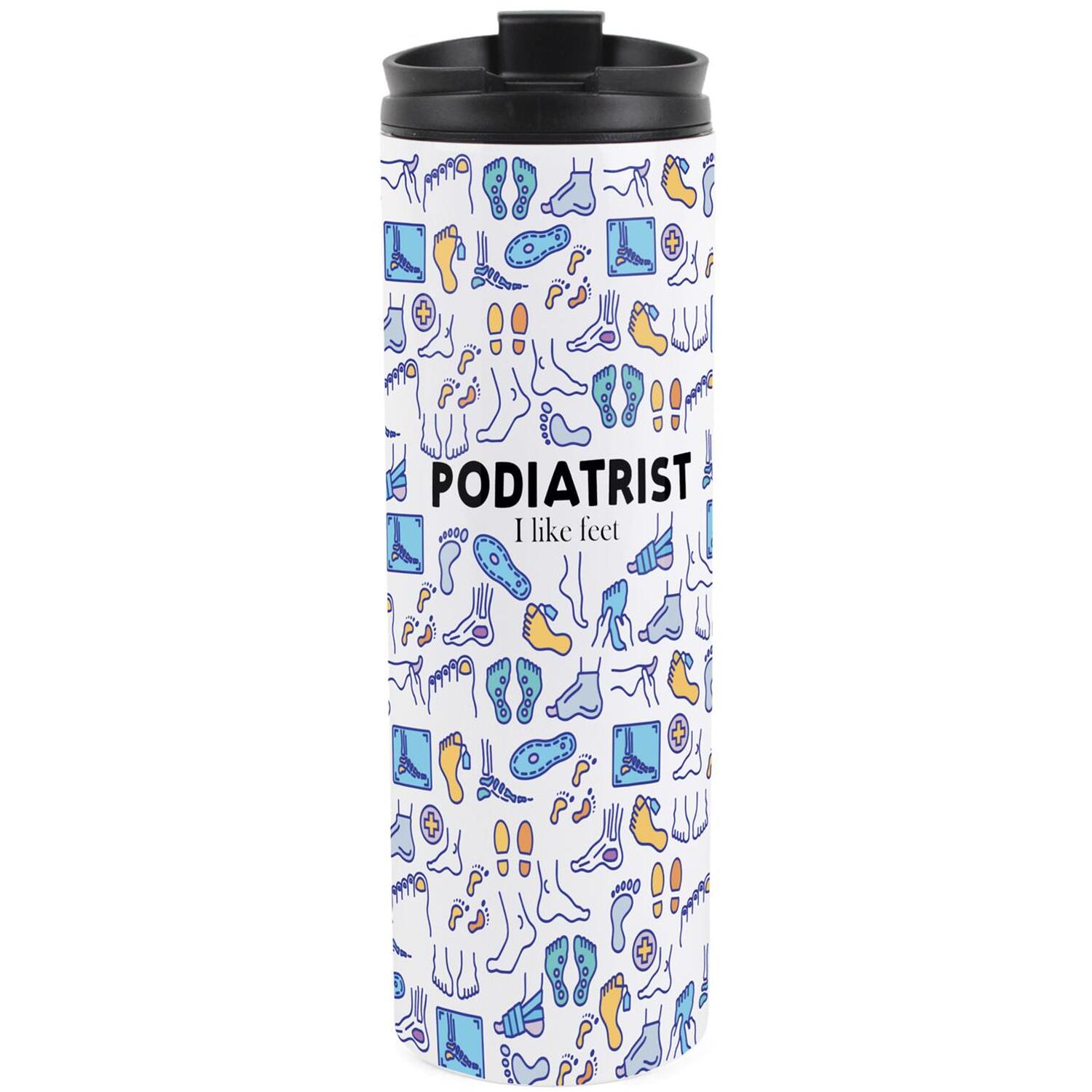 Podiatrist Travel Mug - Novelty Trades Gift Reusable Stainless Steel Flask - Image 2