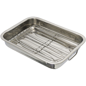 Stainless Steel Roasting Pan with Removable Rack