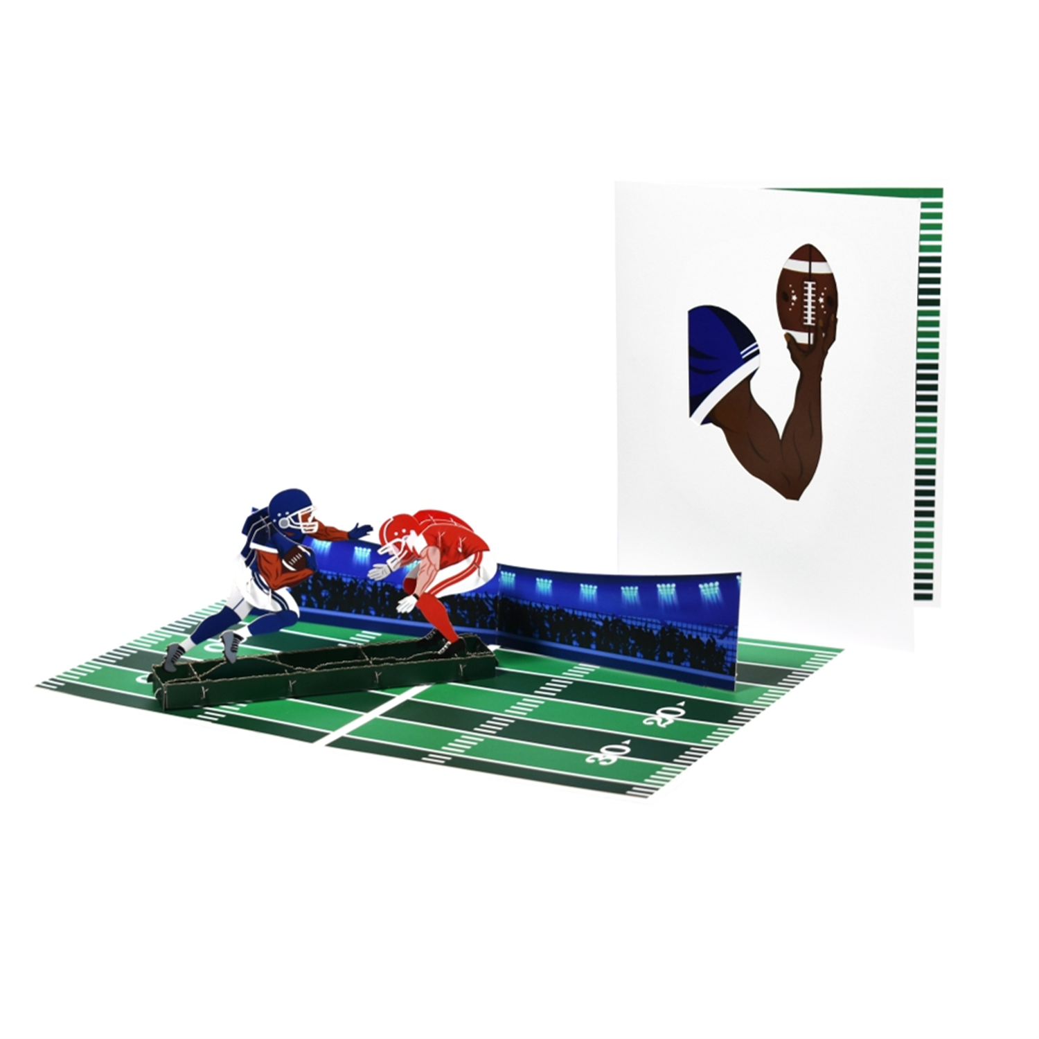 Brightfeel Football Players 3D Pop Up Greeting Card - White