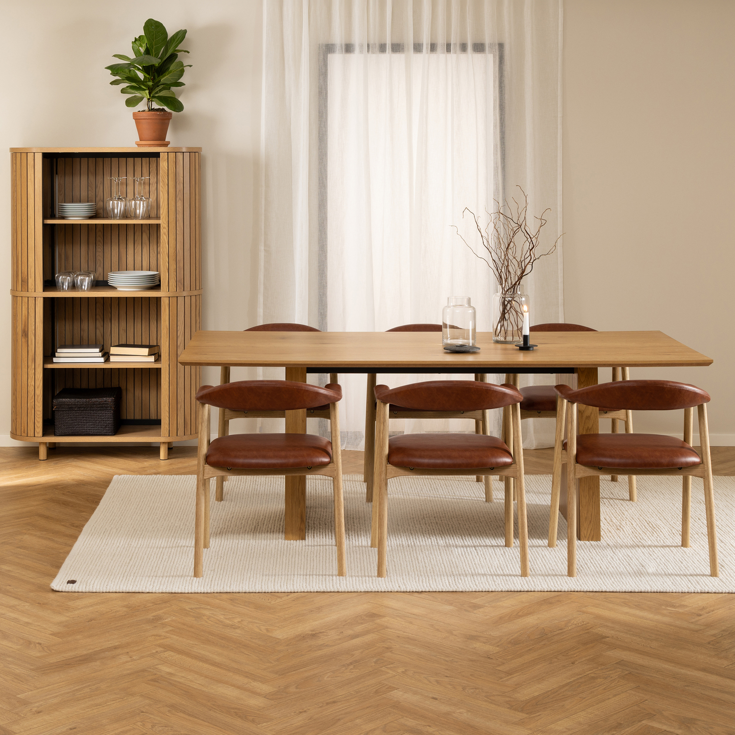 Rackhams Brown Colima Dining Table In Oak - No - Image 4