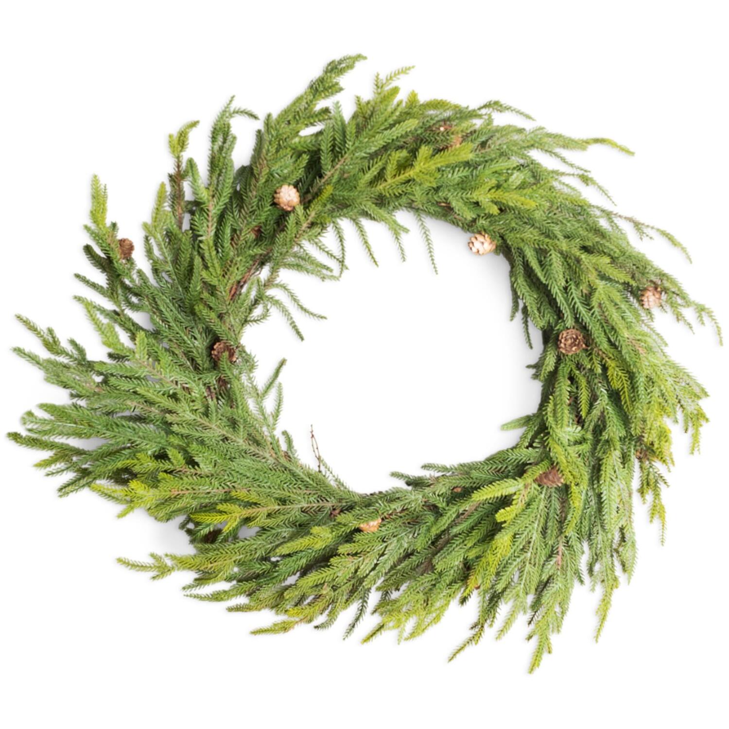 Shatchi Berries Leaves Wreath - Green / 30.0 / 80.0Cm / 2.0Kg / Pine Cones And Red Berries