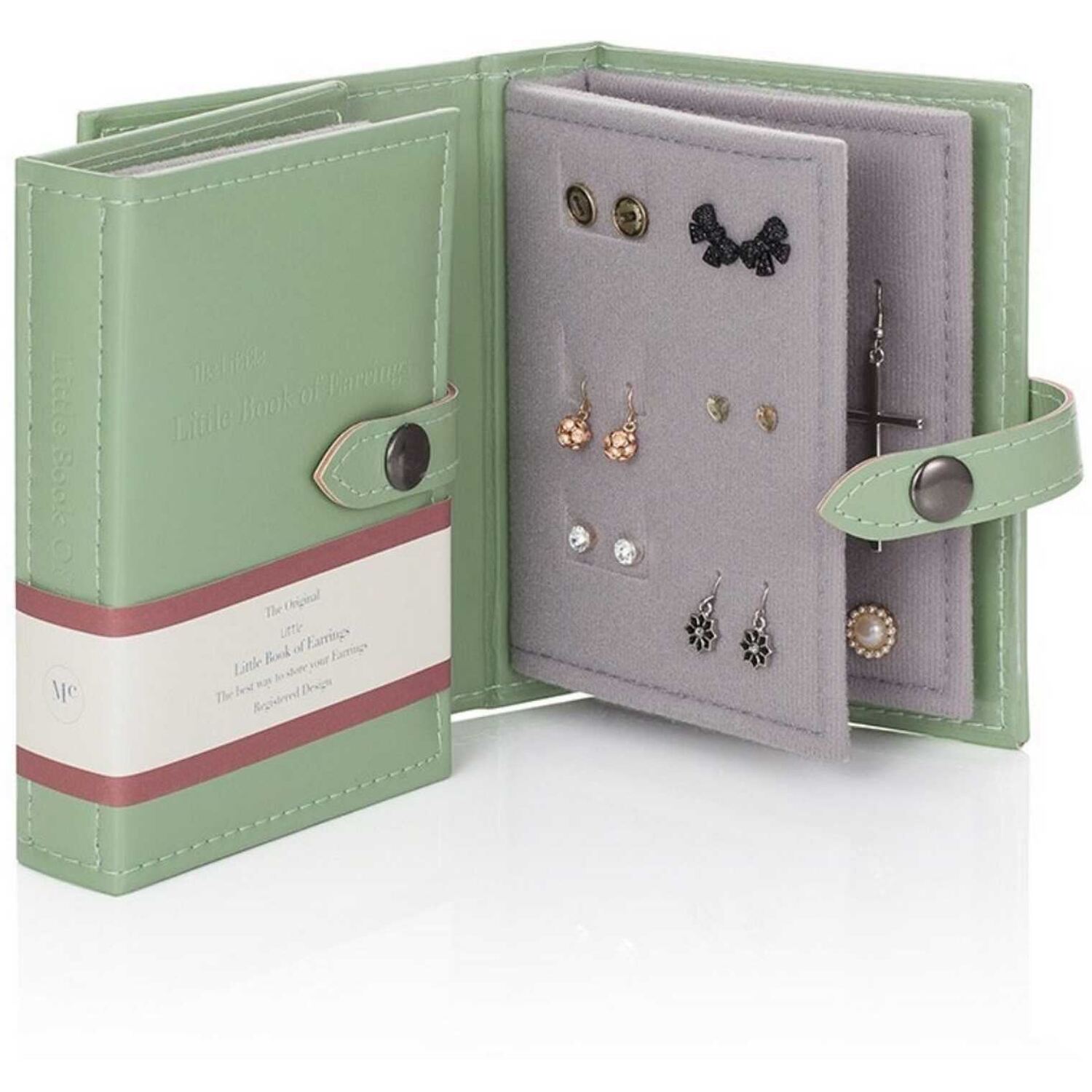 - Little Book Of Earrings Portable Earring CaseHolds 12 PairsGreen - Image 3