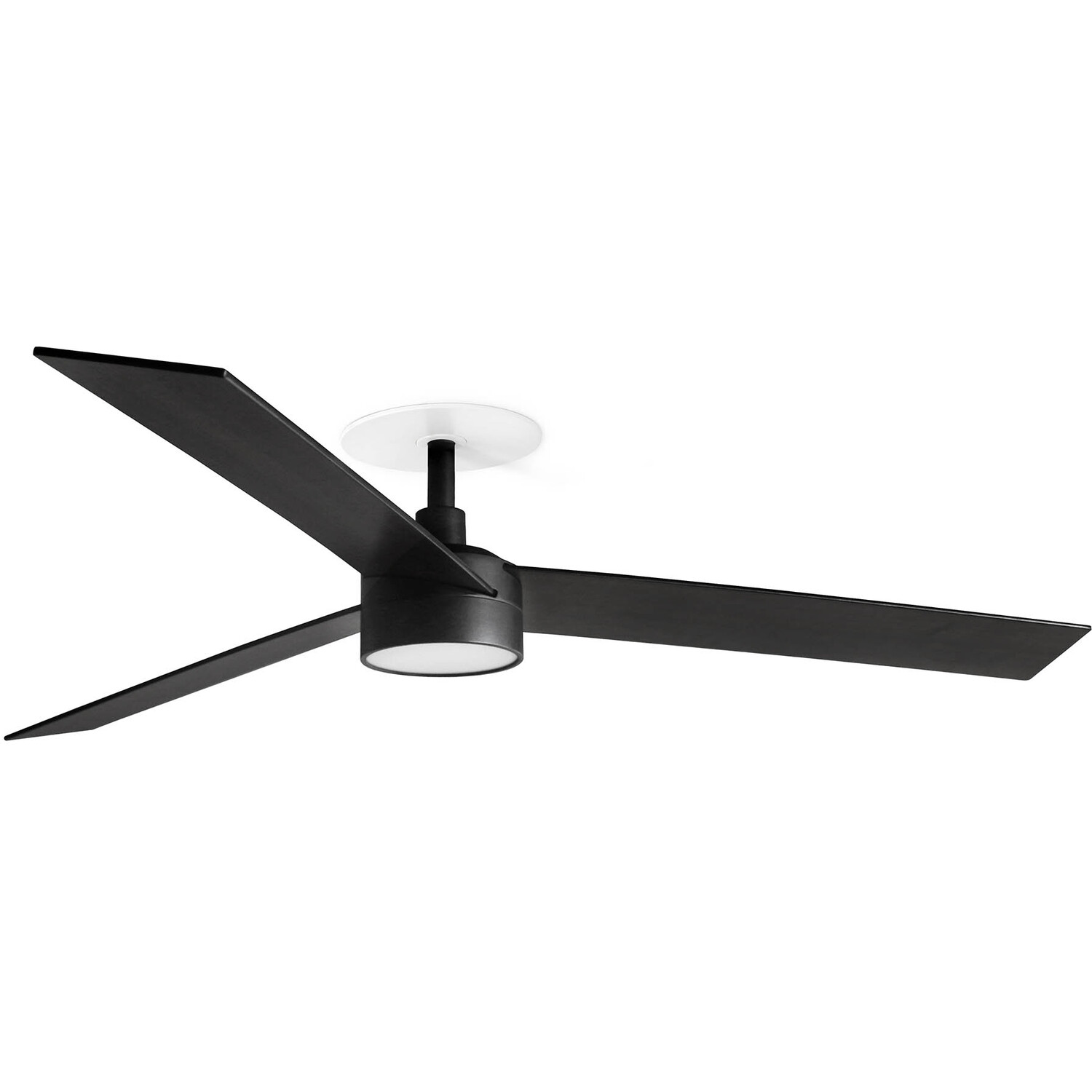 Rudder Recessed 132cm LED Ceiling Fan Matt Black, Walnut Blades CCT, 3 Blade Reversible - Image 2