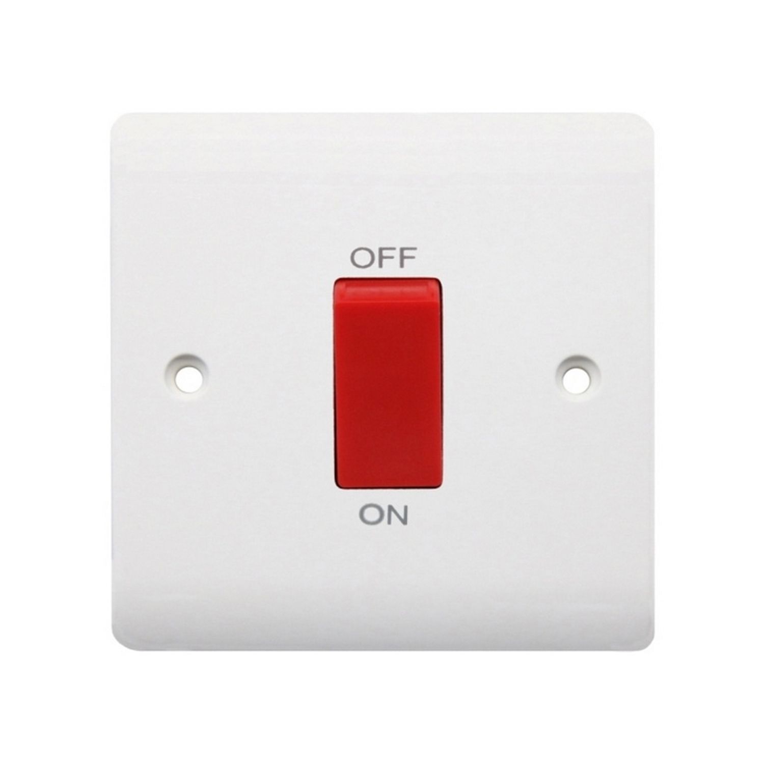 Securlec 1 Gang Square Cooker Switch - White