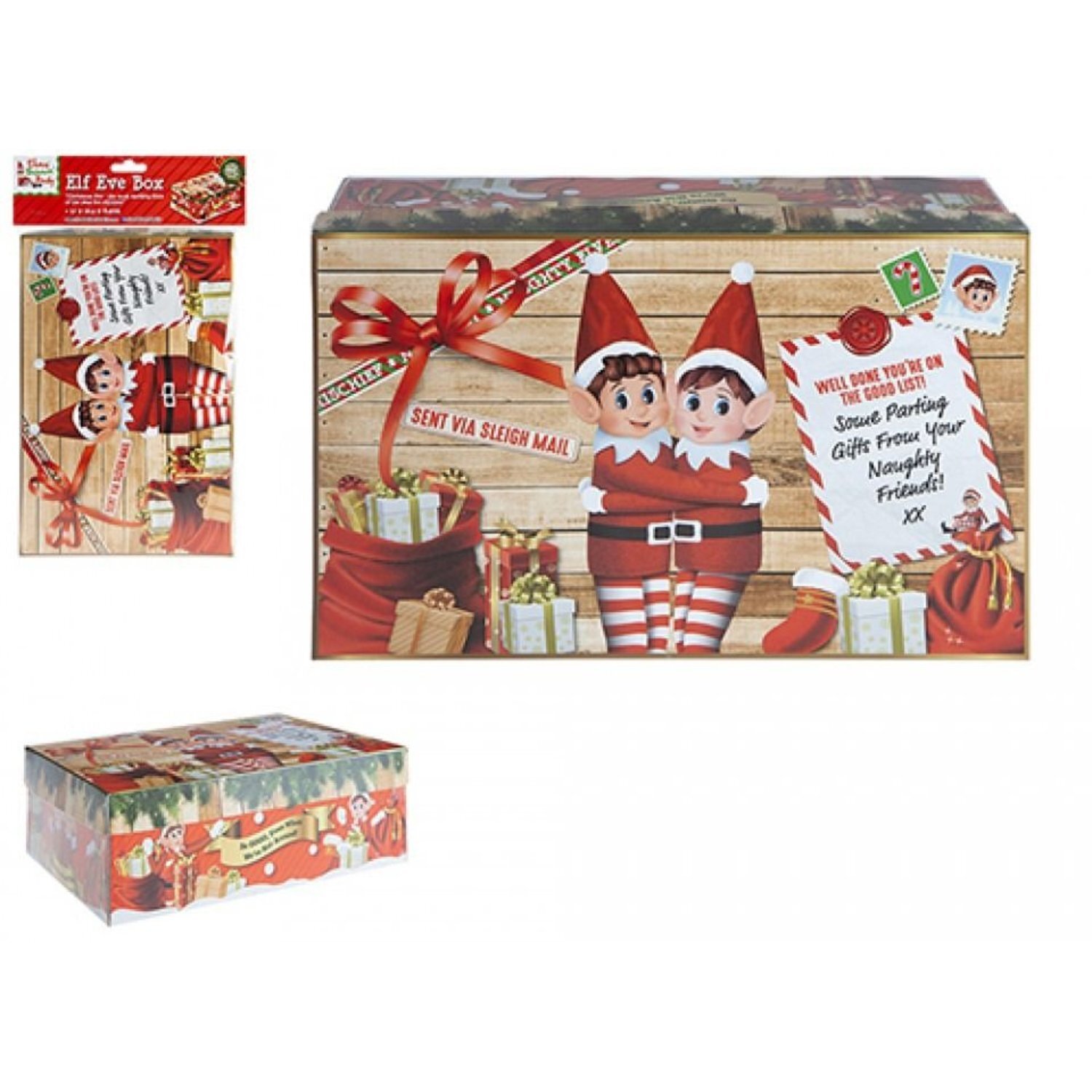 Kdmd Mini Christmas Eve Elf Box 3 Pack - Red