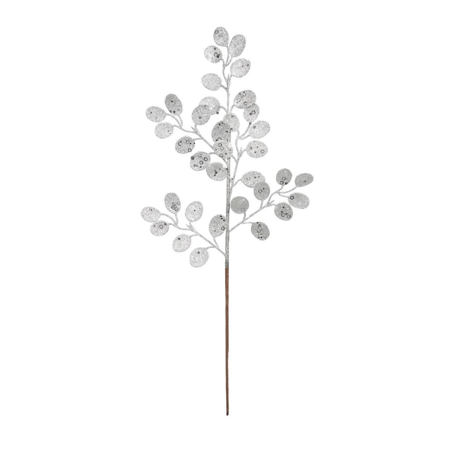 Kdmd Unisex Silver Glitter Eucalyptus Stem H61cm 2 Pack - Image 2