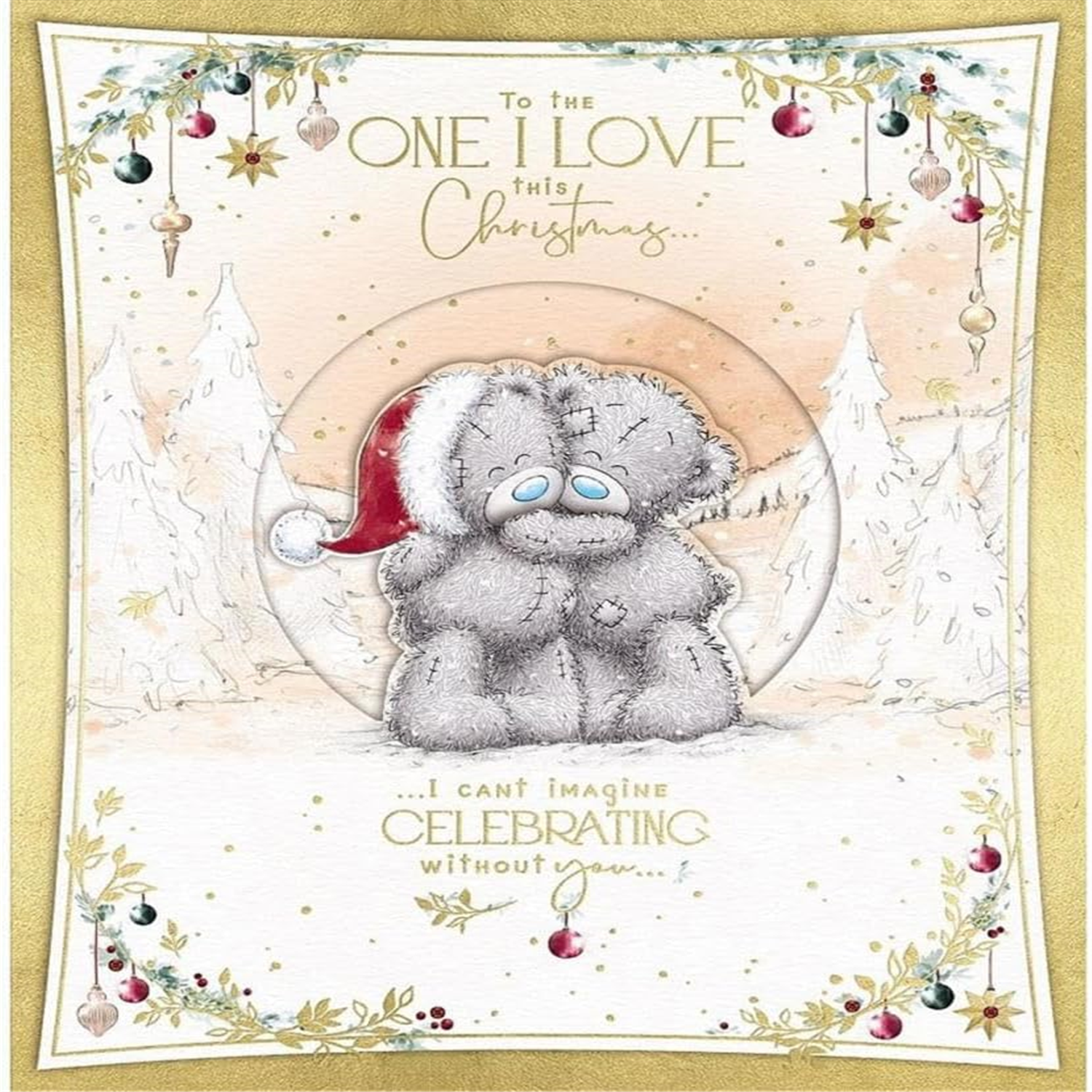 Christmas Card ONE I LOVE. BOXED LARGE 10 INCH Card. Me to You. Tatty Teddy. - Image 3