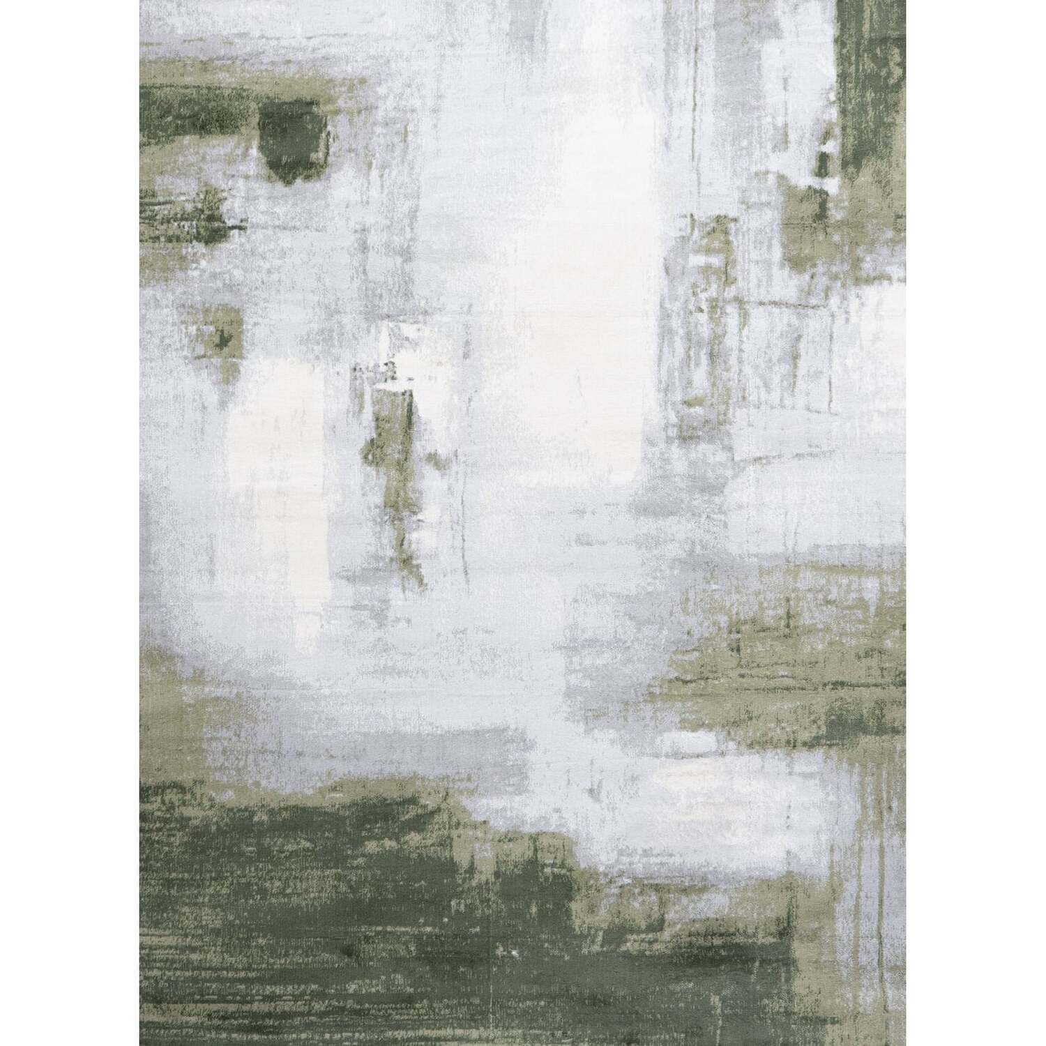 THE RUGS Elaris Stain Resistant Abstract Distressed Living Room Area Rug 410 in Green | Size: 120cm x 170cm - Image 2
