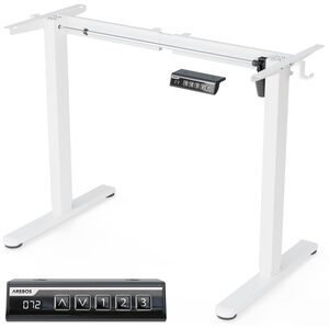 Electrically height-adjustable desk frame