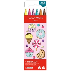 Kawaii Candy World Fibralo Felt Pens - Assorted Colours / 6 Pack