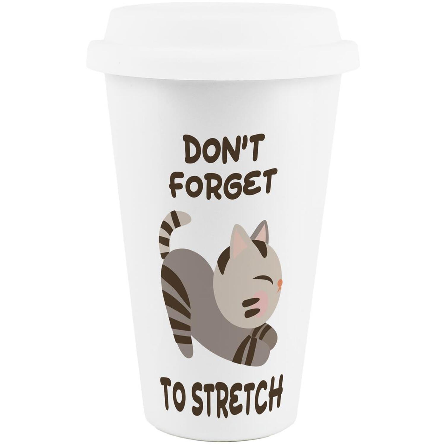 B&Q - Cat Yoga Novelty Porcelain Travel Mug - Image 2