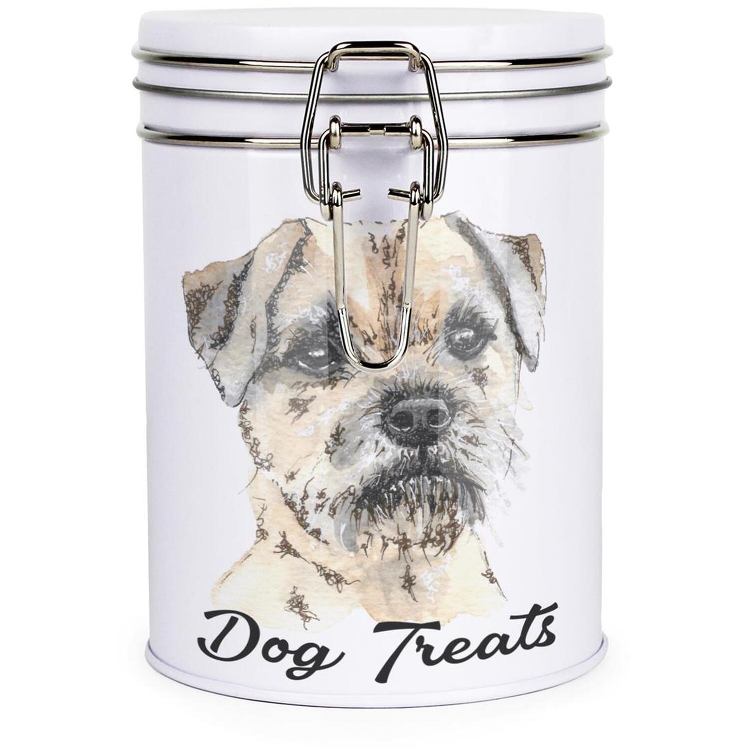 Border Terrier Dog Treats Canister - Novelty Dog Themed Storage Gift Tin - Image 2