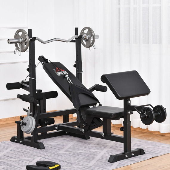 HOMCOM Weight Rack with Bench Press