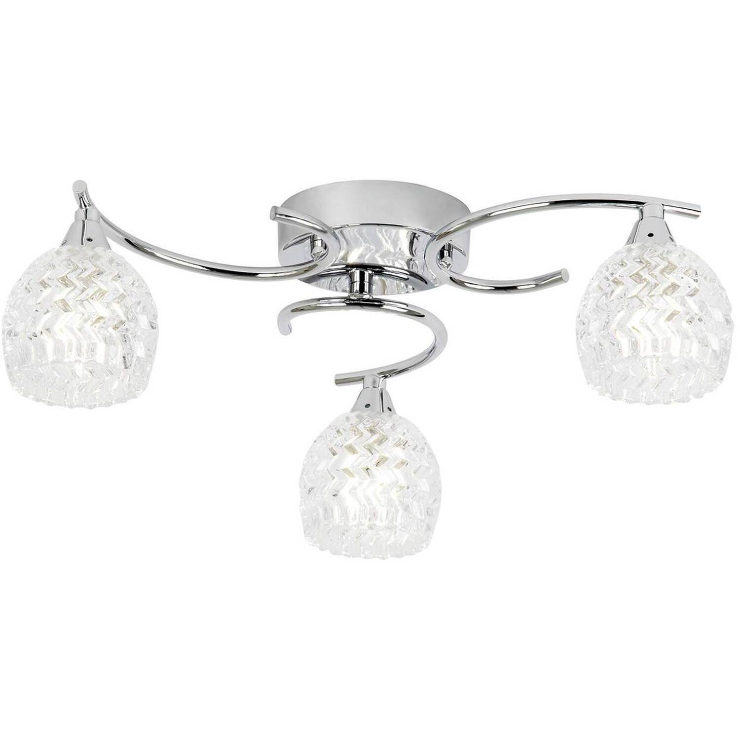 Boyer 3 Light Semi Flush Multi Arm Ceiling Light Chrome, G9 - Chrome