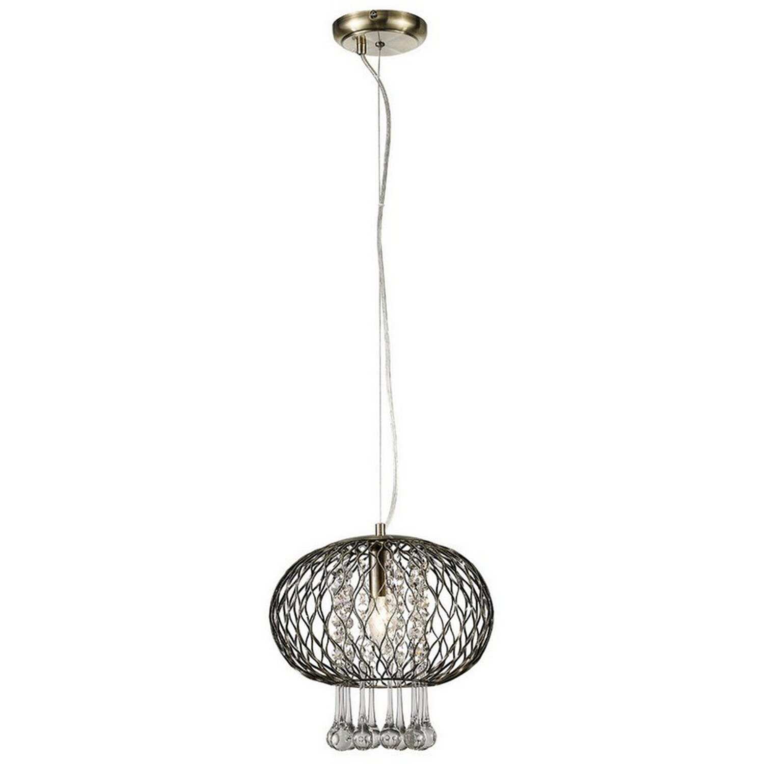 Chelsie Medium Ceiling Pendant 1 Light Antique Brass, Clear Glass - Antique Brass