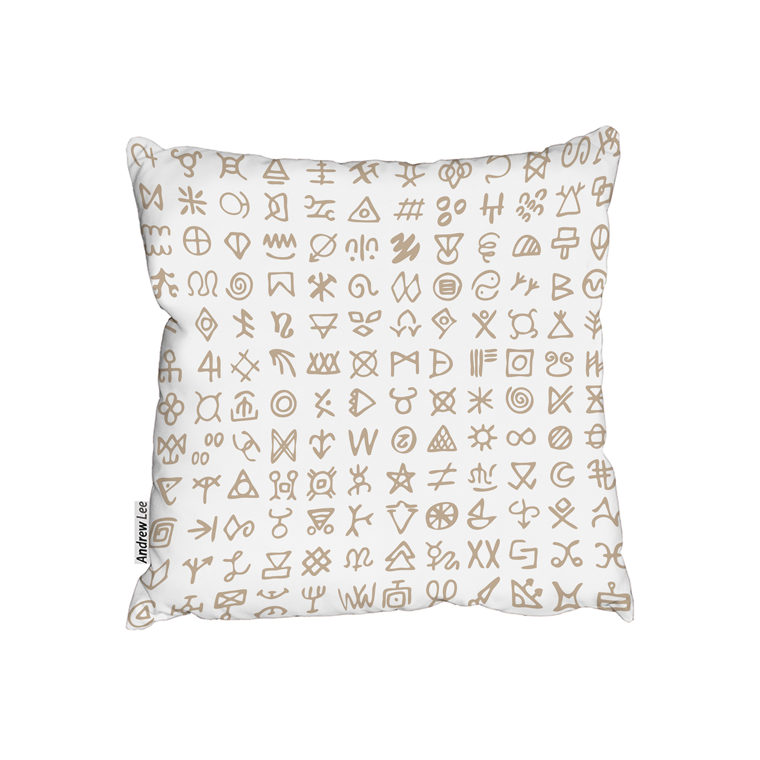 Viking Ritual Symbols Cushion - White / 60cm