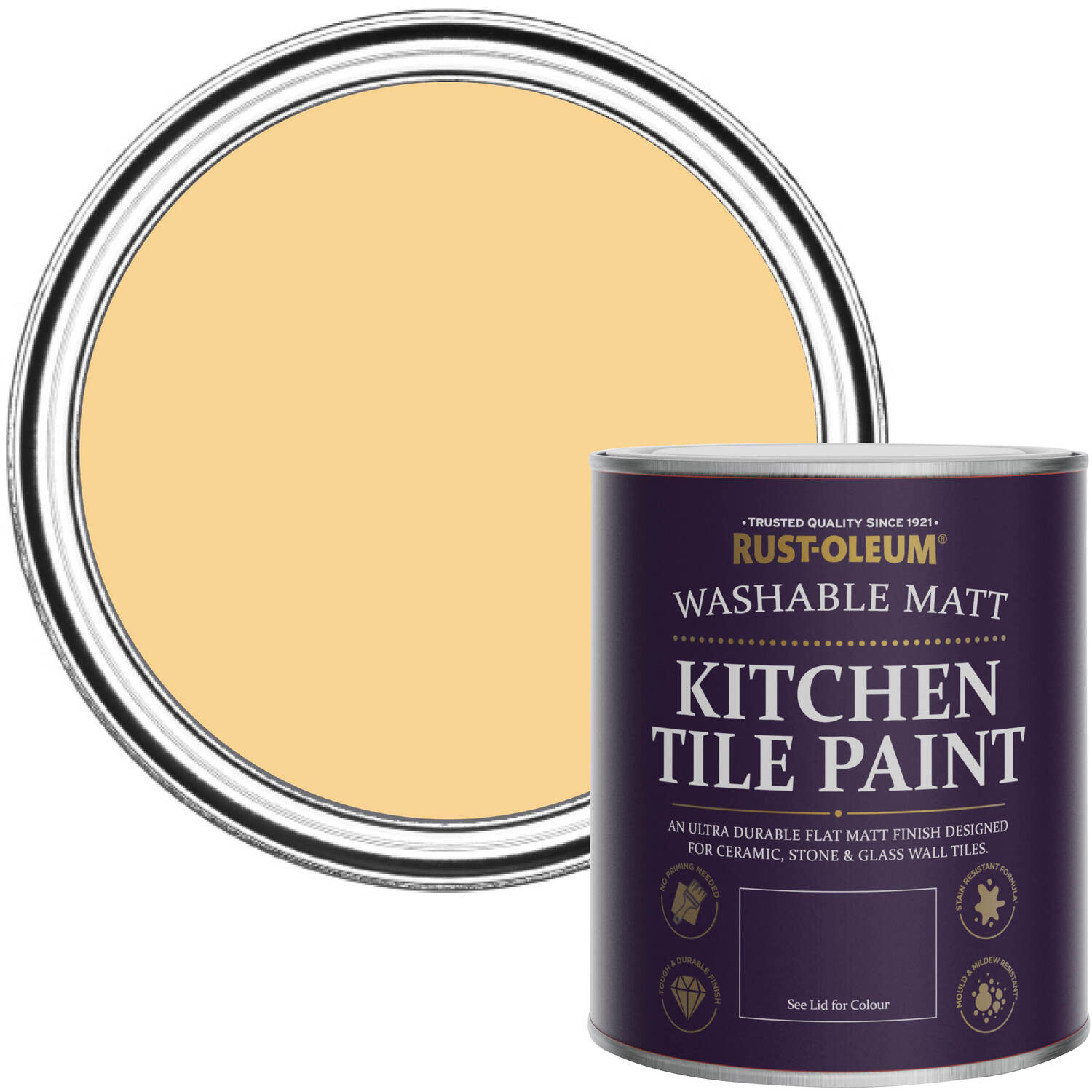 Rust-Oleum Kitchen Tile Paint Matt - Mustard 750Ml - Yellow