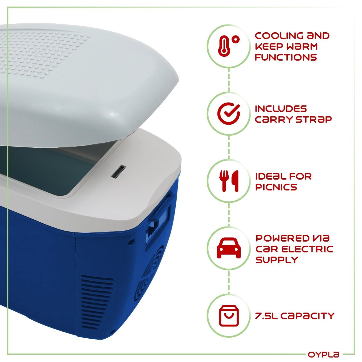7.5L DC Car Cooler Coolbox Hot Cold Portable Electric Cool Box