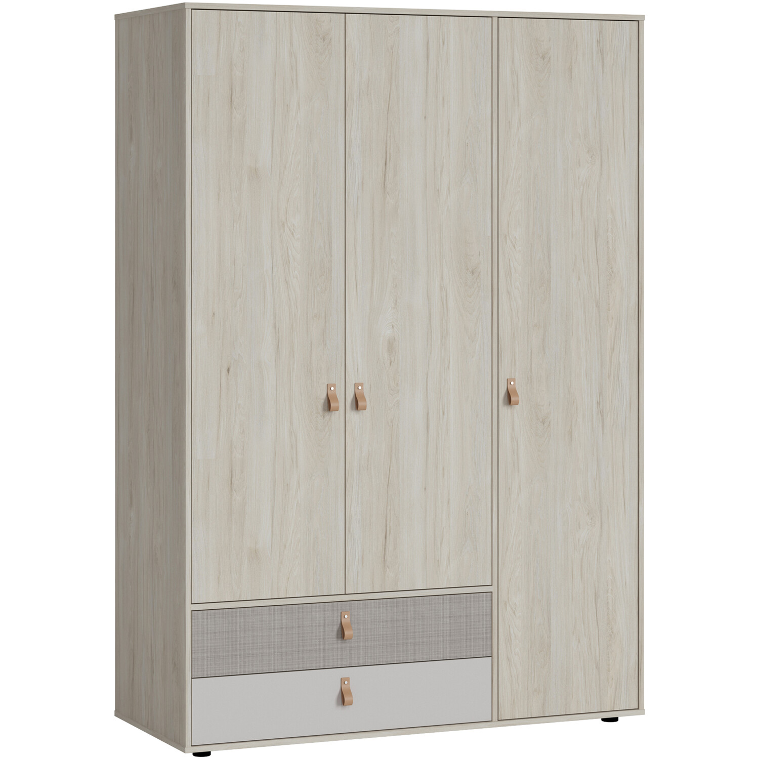 Furniture To Go - Denim 3-Door Wardrobe - Light Walnut thumbnail