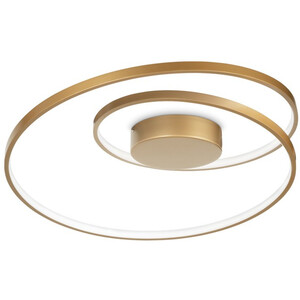 Oz LED Decorative Swirl Integrated LED Semi Flush Light Gold, 3000K