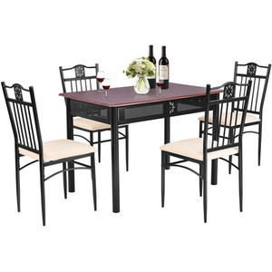 Costway 5PCS Dining Table Chairs Set Modern Kitchen Set