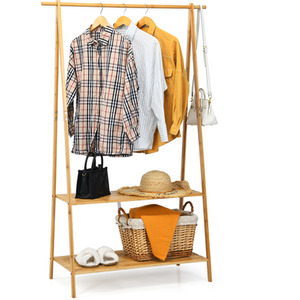 Bamboo Garment Rack Freestanding Clothing Rack