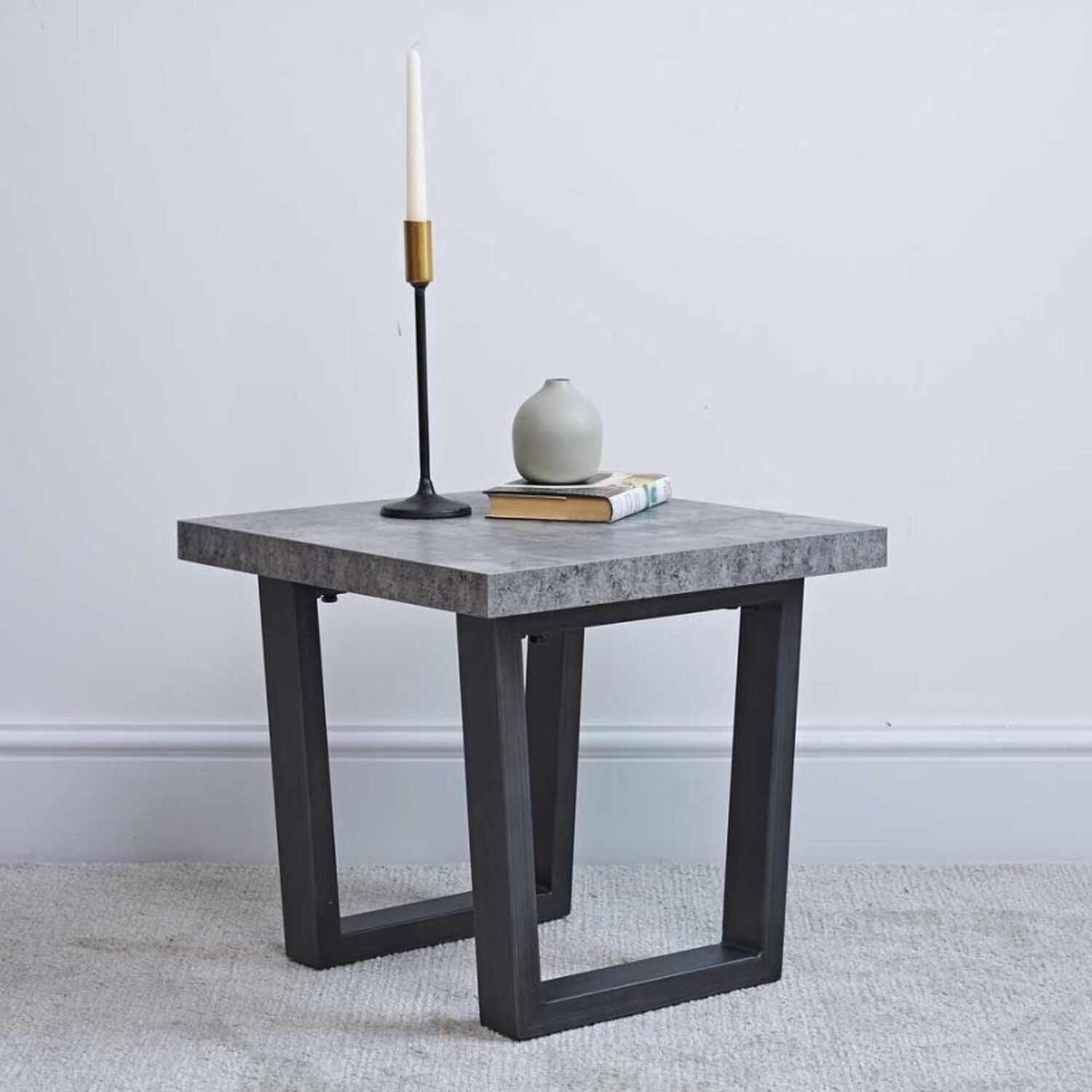 Woods Furniture - Industrial Lamp Table - Faux Concrete - Grey thumbnail