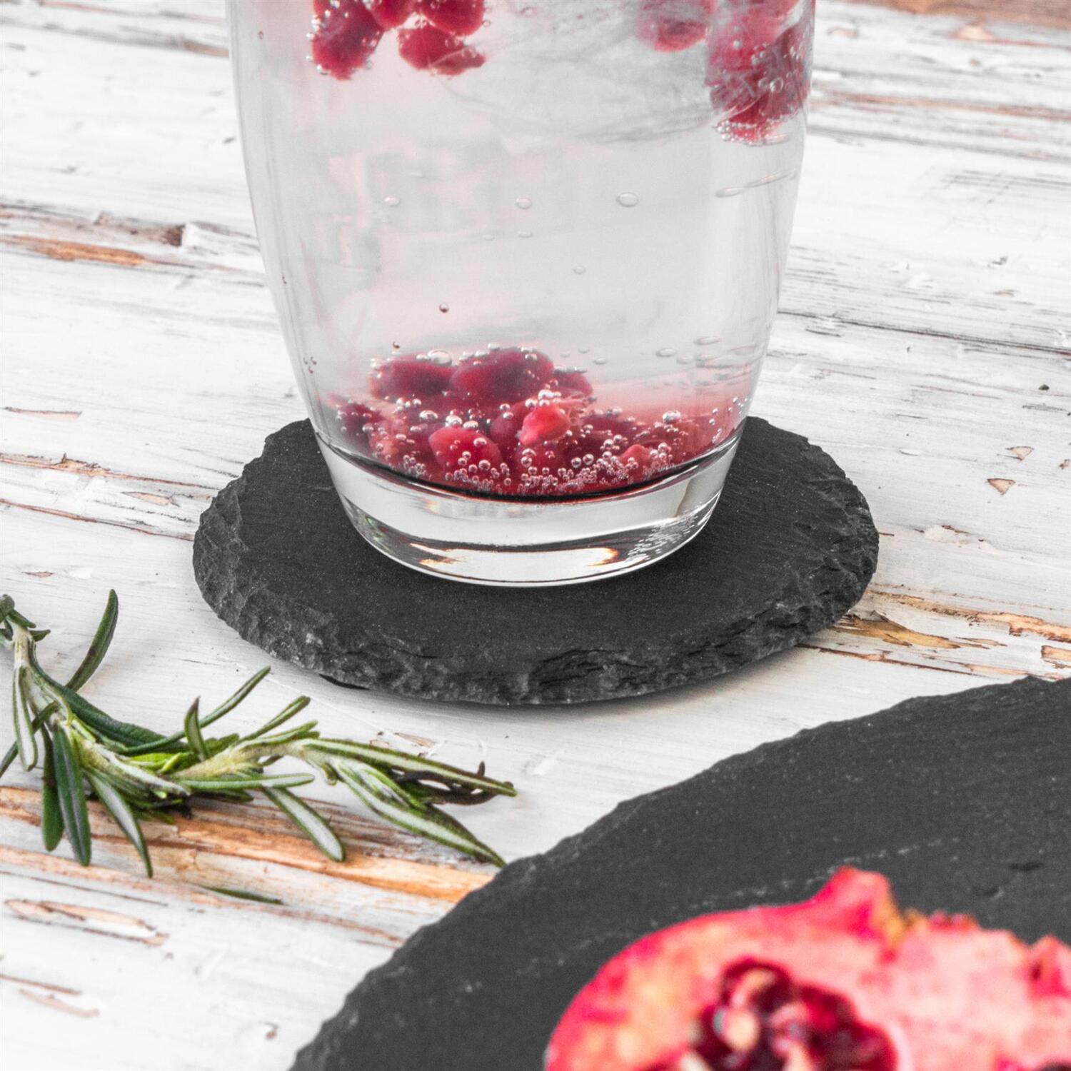 Image of 33cm Round Slate Placemats Coasters Set&hellip;