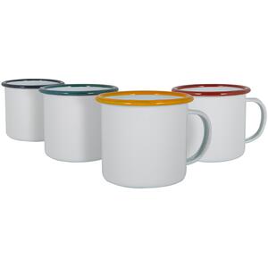 130ml White Enamel Espresso Cups 4 Colours