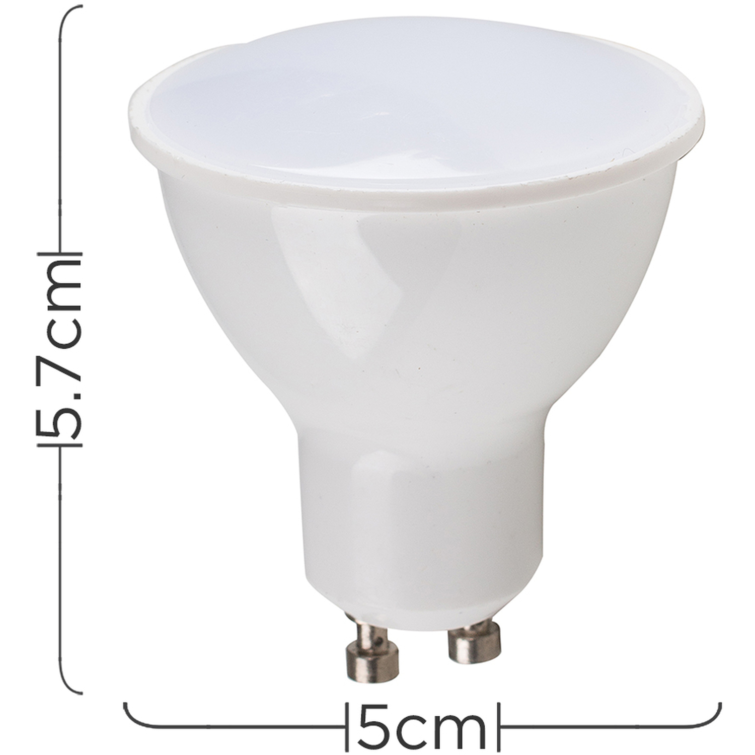 4 Pack Gu10 White Thermal Plastic Spotlight Led 5w 4500k 450lm Light Bulb - White